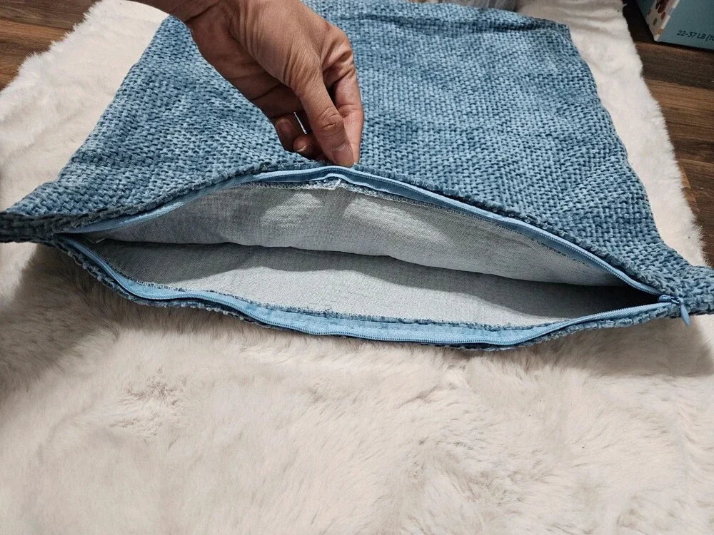4pcs Textured Chenille Cushion Covers with Zipper